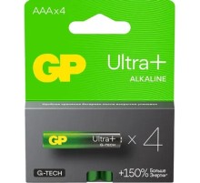 Элемент питания Алкалиновые батарейки c технологией G-tech GP Ultra Plus Alkaline 24А AАA - 4 шт. на блистере (4 шт.)