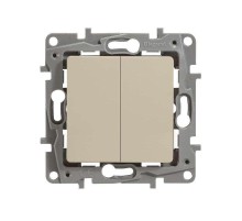 ETIKA Выкл. 2-клавишный, на винтах, 10АХ, сл. кость