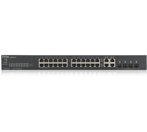 Коммутатор/ ZYXEL GS1920-24v2 Hybrid Smart switch ZYXEL Nebula Flex, 24xGE, 4xCombo (SFP/RJ-45), silent (fanless), Standalone / cloud management