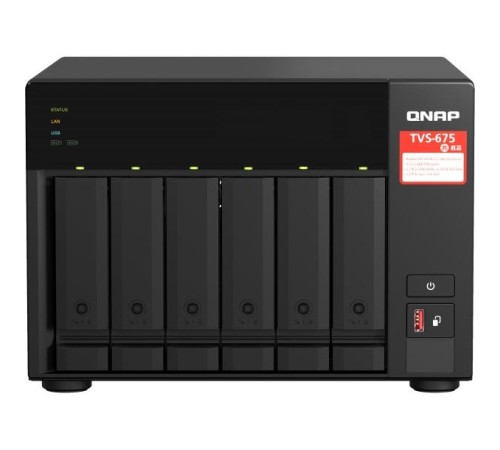 Сетевое хранилище без дисков/ SMB QNAP TVS-675-8G NAS, 6-tray w/o HDD, 2xM.2 SSD Slot, 1xHDMI-port. CPU 8-сore 64-bit x86 KX-U6580 2.5 GHz , 8GB DDR4 (1 x 8GB) up to 64GB (2 x 32GB), 2x 2.5 Gigabit LAN Сетевое хранилище без дисков/ SMB QNAP TVS-675-8G NAS, 6-tray w/o HDD, 2xM.2 SSD Slot, 1xHDMI-port. CPU 8-сore 64-bit x86 KX-U6580 2.5 GHz , 8GB DDR4 (1 x 8GB) up to 64GB (2 x 32GB), 2x 2.5 Gigabit LAN