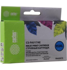 -/ Картридж струйный Cactus CS-F6U17AE 953XL пурпурный (26мл) для HP OJ Pro 7740/8210/8218/8710/8715