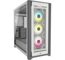 Корпус без блока питания/ Case Corsair iCUE 5000X RGB, Midi-Tower, TG, 3x120mm RGB, 2xUSB-A 3.2, 1xUSB 3.2 Type-C, E-ATX, ATX, mATX, mITX White