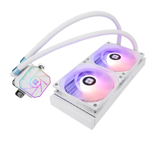 Водяное охлаждение для процессора/ Water Cooling System Thermalright Aqua Elite 240 White Argb V3 (240mm, White, ARGB/ Fans: 2x120mm, 66.17CFM, 25.6dBA, 1500RPM/ Pump height 53mm, 23dBA, 3300RPM, Rad thickness 27mm/ S: 1200, 1700, 1851, 2011, 2066, 115X,