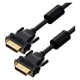 GCR Кабель PROF 5.0m DVI-D, черный, GOLD, ферритовые кольца, OD 8.5mm, 28 AWG, DVI/DVI, 25M/25M, двойной экран