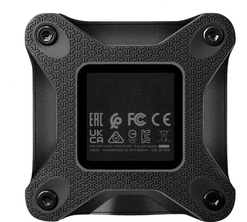 Твердотельный накопитель/ ADATA External SSD SD620, 512GB, Type-C, USB 3.2 Gen2, R/W 550/500 MB/s, 80x80x15mm, Black (5 лет)