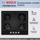 Встраиваемая газовая панель BOSCH Газовая варочная панель 60 см, Serie 4, 4 конфорки, газ-контроль, черный цвет