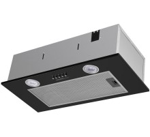 ВЫТЯЖКА HOMSair Camelia Power 60 Black/ полновстраиваемая, кнопочное управление, 3 скорости, 580 м3/ч, до 30 м2, 52 дБ, светодиодное LED-освещение, угольный фильтр CF02X 1 шт., ШхВхД: 650х172х260 мм, черный цвет