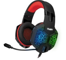 Игровые наушники с микрофоном SVEN AP-U988MV, черный-красный (USB, LED, 7.1)