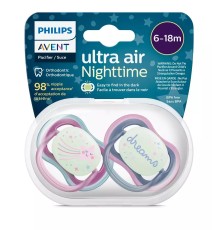 Пустышка ultra air, ночная, звезда/DREAMS, 6-18 мес., 2 шт.