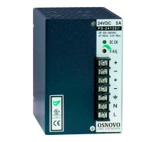 Блок питания/ OSNOVO Промышленный блок питания. DC24V, 5A (120W). Диапазон входных напряжений: AC195-265V