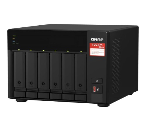 Сетевое хранилище без дисков/ SMB QNAP TVS-675-8G NAS, 6-tray w/o HDD, 2xM.2 SSD Slot, 1xHDMI-port. CPU 8-сore 64-bit x86 KX-U6580 2.5 GHz , 8GB DDR4 (1 x 8GB) up to 64GB (2 x 32GB), 2x 2.5 Gigabit LAN Сетевое хранилище без дисков/ SMB QNAP TVS-675-8G NAS, 6-tray w/o HDD, 2xM.2 SSD Slot, 1xHDMI-port. CPU 8-сore 64-bit x86 KX-U6580 2.5 GHz , 8GB DDR4 (1 x 8GB) up to 64GB (2 x 32GB), 2x 2.5 Gigabit LAN