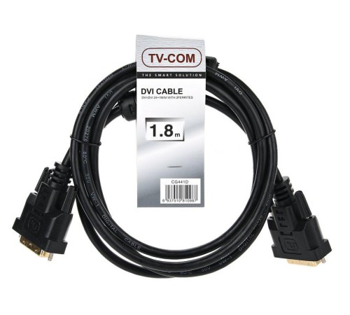 Кабель/ Кабель DVI-D--DVI-D Dual link 25M/25M, экран, феррит.кольца, 1.8м TV-COM <CG441D-1.8M>