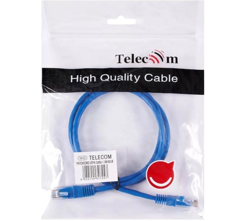 Патчкорд/ Патчкорд литой "Telecom" UTP кат.5е 1,0м синий
