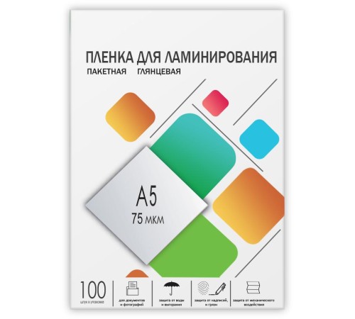 Пленка 154х216 (75мик) 100 шт./ Пленка для ламинирования A5, 154х216 (75 мкм) глянцевая 100шт, ГЕЛЕОС [LPA5-75]