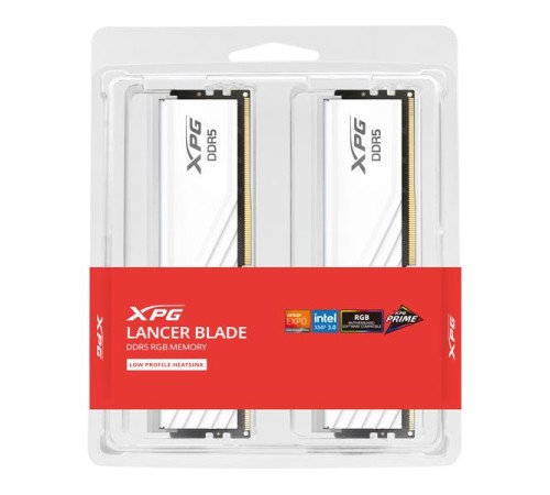 Оперативная память ADATA LANCER BLADE RGB DDR5 DIMM 32GB 6000MHz 2*16GB 34-38-38 1.35V WHITE DUAL TRAY