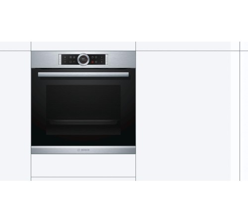 Встраиваемая электрическая духовка BOSCH 59.5x59.5x54.8 см, 71л, дисплей, 13 режимов, EcoClean, 3 стекла, сталь