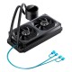 Система жидкостного охлаждения/ Water Cooling System JONSBO TH-240 Black (260W, 240mm, LED temp., Black, ARGB/ Fans: 2x120mm, 62.4CFM, 37.3dBA, 2400RPM/ Pump height 72mm, 30dBA, 2400RPM, Rad thickness 27mm/ S: 1851, 1700, 1200, 115X, AM5, AM4)