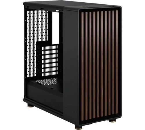 Корпус без блока питания/ Case Fractal Design North, Midi-Tower, 2x140mm, 2xUSB-A 3.2 + 1xUSB 3.2 Type-C ATX, mATX, mITX Wood panel, Charcoal Black