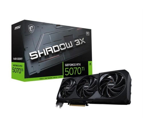 Видеокарта MSI RTX 5070 Ti 16G SHADOW 3X OC//RTX 5070, HDMI, DP*3, 16G, D7