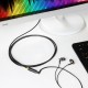 Greenconnect Удлинитель аудио 0.5m jack 3,5mm/jack 3,5mm черный, желтая окантовка, ультрагибкий, 28AWG, M/F, Premium GCR-STM1114-0.5m, экран, стерео