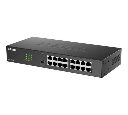 Коммутатор D-Link Неуправляемый коммутатор, 16x1000Base-T, DIP-переключатель, защита от статического электричества до 1 кВ