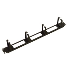 Опциии аксессуары ЦМО Горизонтальный кабельный органайзер с окнами 19" 1U, 4 кольца, цвет черный