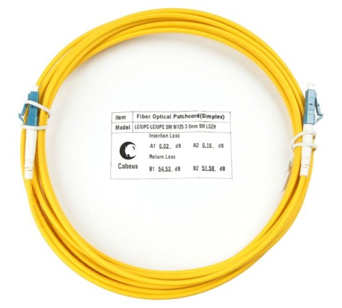 Cabeus FOP(s)-9-LC-LC-5m Шнур оптический simplex LC-LC 9/125 sm 5м LSZH Cabeus FOP(s)-9-LC-LC-5m Шнур оптический simplex LC-LC 9/125 sm 5м LSZH