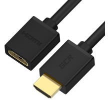 Greenconnect Удлинитель 5.0m v2.0 HDMI-HDMI черный, OD7.3mm, 28/28 AWG, позолоченные контакты, Ethernet 18.0 Гбит/с, 19M / 19F, тройной экран, GCR-51660