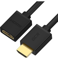 Greenconnect Удлинитель 5.0m v2.0 HDMI-HDMI черный, OD7.3mm, 28/28 AWG, позолоченные контакты, Ethernet 18.0 Гбит/с, 19M / 19F, тройной экран, GCR-51660