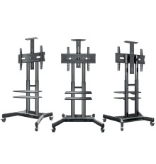 ONKRON мобильная стойка для ТВ и профессиональных дисплеев 40"-70", макс 45.5кг, чёрная TS1552