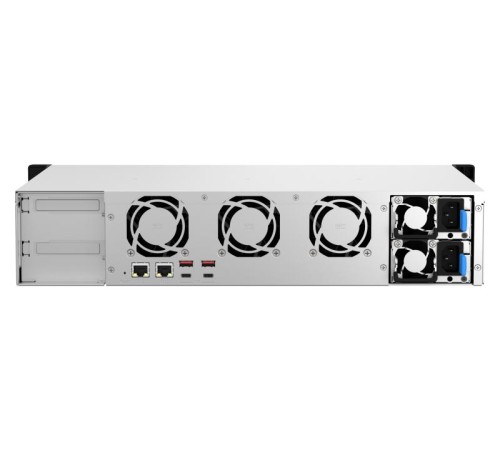 Система хранения данных QNAP SMB 2U/8bay QC 2,2GhzCPU/4Gb(upto64Gb)/upto 20HDD with TL-R1200S-RP/SATA(3,5'' 2,5")/ 4xUSB3.2/2xExp.slot/2x2,5Gb/iSCSI/2xPS/no rail(RAIL-B02)/3YW TS-873AeU-RP (существенное повреждение коробки)