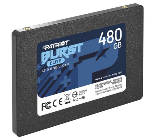 Твердотельный накопитель Patriot SSD BURST ELITE 480GB SATA3 2.5" R450/W320 TBW 200TB 3D NAND