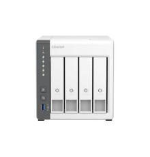 Сетевое хранилище без дисков/ channel QNAP D4 NAS 4 HDD trays.ARM 4-core Cortex-A55 2.0GHz, RAM 4 GB (max), 1x2.5GbE, 1x1GbE, 2xUSB 2.0 port,1xUSB 3.2 Gen 1