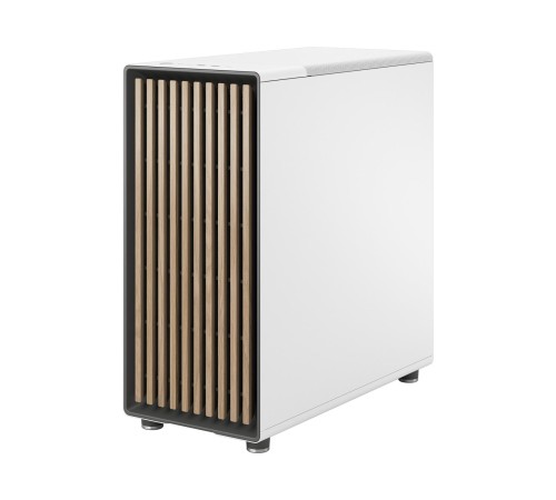 Корпус ПК без блока питания/ Case Fractal Design North TG Clear Tint, Midi-Tower, 2x140mm, 2xUSB-A 3.2 + 1xUSB 3.2 Type-C ATX, mATX, mITX Wood panel, Chalk White