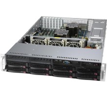 Корпус Supermicro SuperChassis 2U 825BTQC-R1K23LPB/HDD(8)LFF+opt.fix.HDD(2)LFF+opt.HDD(2)SFF/7xLP/2x1200W/ Backplane 8xSATA/SAS