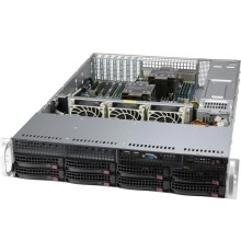 Корпус Supermicro SuperChassis 2U 825BTQC-R1K23LPB/HDD(8)LFF+opt.fix.HDD(2)LFF+opt.HDD(2)SFF/7xLP/2x1200W/ Backplane 8xSATA/SAS