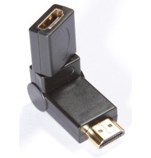 Greenconnect Адаптер переходник HDMI-HDMI GC- CV310 HDMI Тип А 19M AM / Тип А 19F AF 360 град, золотой разъем, пакет