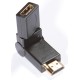 Greenconnect Адаптер переходник HDMI-HDMI GC- CV310 HDMI Тип А 19M AM / Тип А 19F AF 360 град, золотой разъем, пакет
