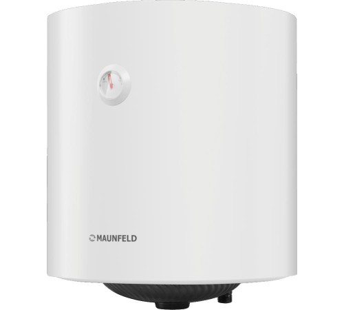 Водонагреватель/ Накопительный электрический водонагреватель MAUNFELD MWH50W01, 75 С max, мощность 1500 Вт, объем 50 л, механическое управление, мокрый ТЭН, магниевый анод, внутреннее покрытие бака эмаль, резьба для подключения воды 1/2 дюйма, белый цвет