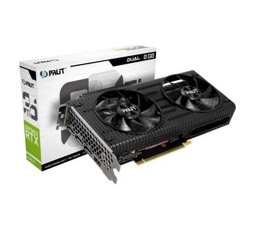 Видеокарта Palit RTX3060Ti DUAL 8G GDDR6 256bit 3-DP HDMI V1 (Вскрытая упаковка) Видеокарта Palit RTX3060Ti DUAL 8G GDDR6 256bit 3-DP HDMI V1 (Вскрытая упаковка)