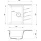Кухонная мойка RIVELATO RIVELATO Мойка RAUM 58 1-чаша 580*500мм, монтаж: врезной, материал: кварц, цвет: топаз
