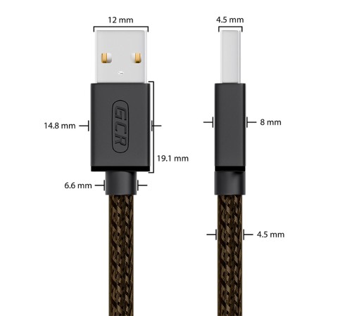 GCR Кабель активный 15.0m USB 2.0, AM/mini 5P, черно-прозрачный, с усилителем сигнала, разъём для доп.питания, 28/24 AWG, GCR-UM2M5P1-BD2S-15.0m