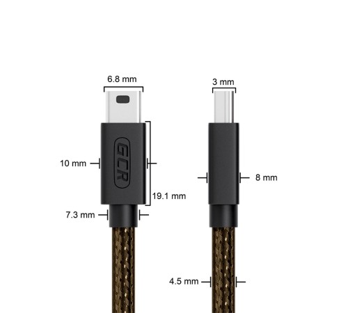 GCR Кабель активный 15.0m USB 2.0, AM/mini 5P, черно-прозрачный, с усилителем сигнала, разъём для доп.питания, 28/24 AWG, GCR-UM2M5P1-BD2S-15.0m