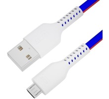 GCR QC Кабель 0.5m MicroUSB, быстрая зарядка, ТРИКОЛОР Россия, белый ПВХ, 28/24 AWG, GCR-54972