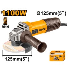 Угловая шлифовальная машина 1100 Вт, 125 мм, INGCO AG110028