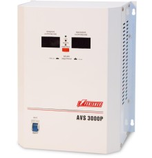 Стабилизатор POWERMAN AVS 3000P, ступенчатый регулятор, цифровые индикаторы уровней напряжения, 3000ВА, 110-260В, максимальный входной ток 20А, клеммная колодка, IP-20, навесной,   260мм х 220мм х 130мм, 7.2 кг./ Stabilizer POWERMAN AVS 3000P, step-type r