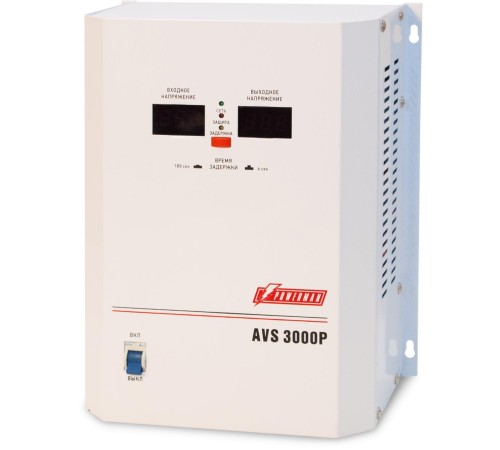 Стабилизатор POWERMAN AVS 3000P, ступенчатый регулятор, цифровые индикаторы уровней напряжения, 3000ВА, 110-260В, максимальный входной ток 20А, клеммная колодка, IP-20, навесной, 260мм х 220мм х 130мм, 7.2 кг./ Stabilizer POWERMAN AVS 3000P, step-type r Стабилизатор POWERMAN AVS 3000P, ступенчатый регулятор, цифровые индикаторы уровней напряжения, 3000ВА, 110-260В, максимальный входной ток 20А, клеммная колодка, IP-20, навесной, 260мм х 220мм х 130мм, 7.2 кг./ Stabilizer POWERMAN AVS 3000P, step-type r