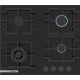 Встраиваемая газовая панель BOSCH Serie 4,Газовая поверхность, 4.5х59x52 см, закаленное стекло, 4 конфорки, Wok, газ-контроль, автоподжиг, черный цвет