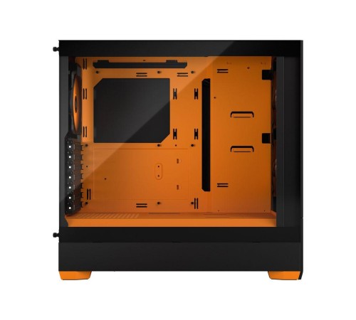 Корпус ПК без блока питания/ Case Fractal Design Pop Air RGB Orange Core TG Clear Tint, Midi-Tower, 3x120mm RGB, 2xUSB-A 3.2 ATX, mATX, mITX Black/Orange