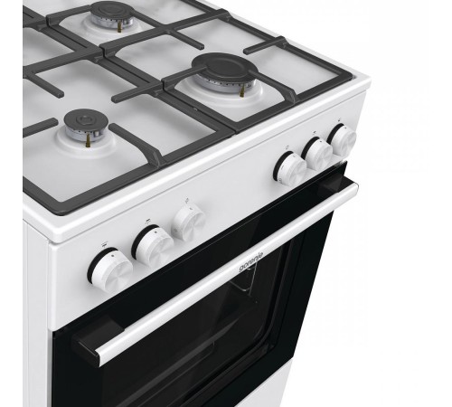 Газовая плита Gorenje/ Газовая плита Gorenje, автоматический электроподжиг варочной поверхности и духовки, чугунные решетки, цвет белый Газовая плита Gorenje/ Газовая плита Gorenje, автоматический электроподжиг варочной поверхности и духовки, чугунные решетки, цвет белый